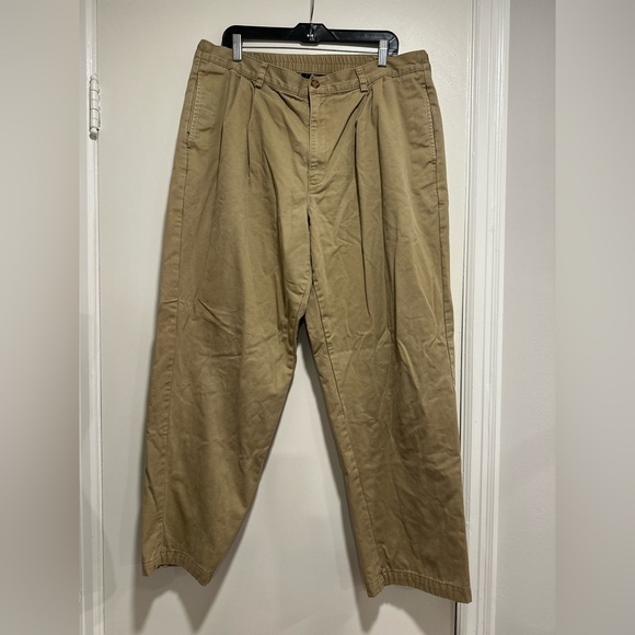 LL Bean Men’s Sz: 40x32 Comfort Waist Khaki Tan Pants Fleece Lined. 100% Cotton. - Picture 1 of 12